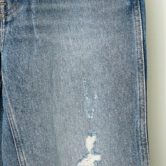 RE/DONE 90s Distressed High Rise Loose in Destroyed Medium Blue Size 24 - Picture 8 of 16